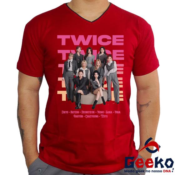 Imagem de Camiseta Twice 100% Algodão K-pop Once Banda Colorida Geeko