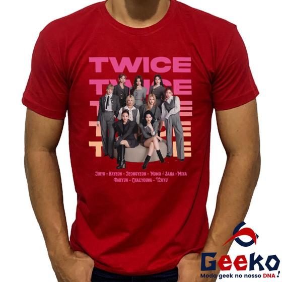 Imagem de Camiseta Twice 100% Algodão K-pop Once Banda Colorida Geeko