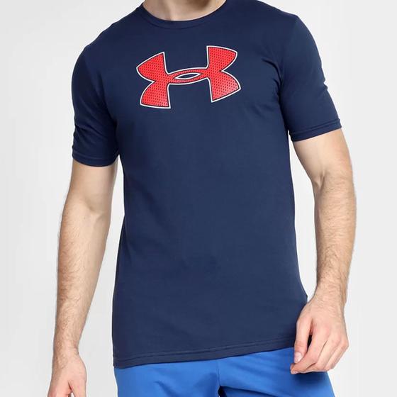 Imagem de Camiseta Under Armour Big Logo Masculina - Azul e Vermelho