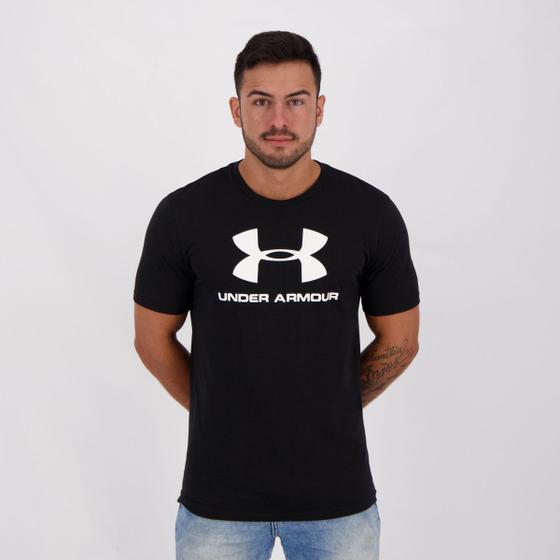 Imagem de Camiseta Under Armour Sportstyle Left Chest Preta e Branca