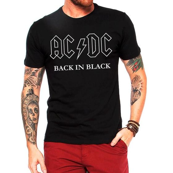 Imagem de Camiseta Unissex Ac Dc Back In Black Banda Rock