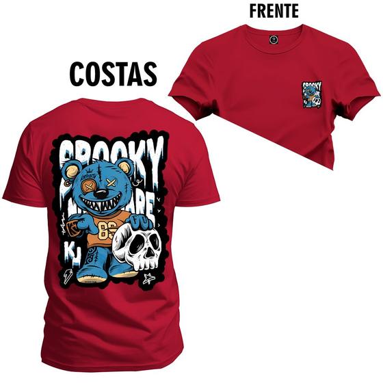 Imagem de Camiseta Unissex Algodão Estampada Grooky Frente Costas