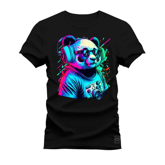 Imagem de Camiseta Unissex Algodão Estampada Premium Confortável Panda Show