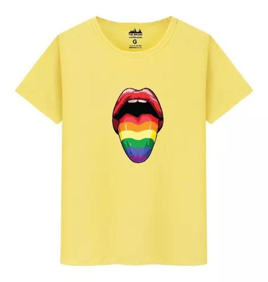 Imagem de Camiseta Unissex Algodão Premium Lingua Lgbt Parada Gay