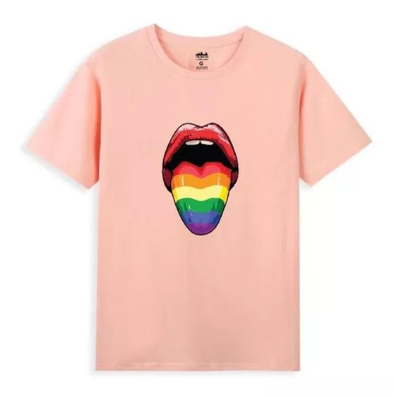 Imagem de Camiseta Unissex Algodão Premium Lingua Lgbt Parada Gay