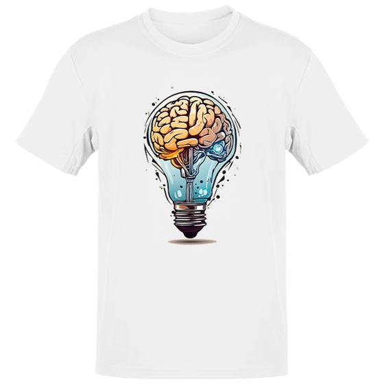 Imagem de Camiseta Unissex Cerebro dentro da lampada