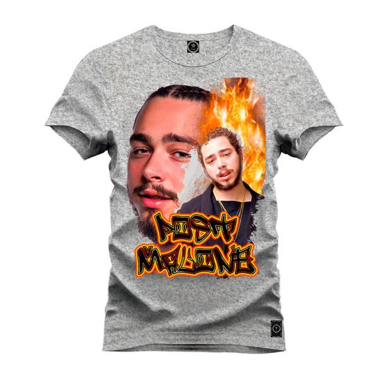 Imagem de Camiseta Unissex Confortável Estampada Premium Post Malone Fire