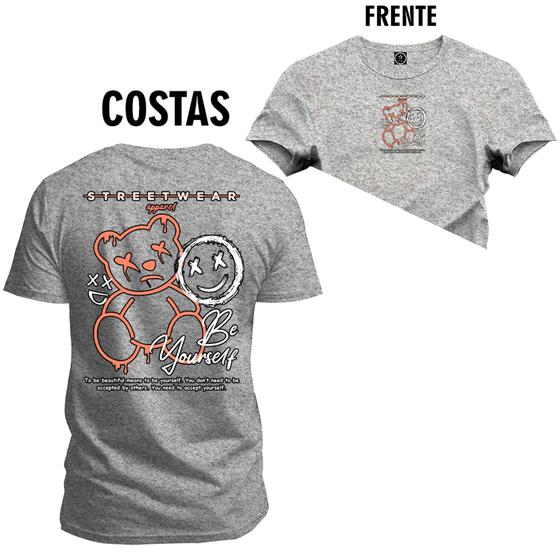 Imagem de Camiseta Unissex Confortável Estampada Premium Urso Bigs Irmão Frente e Costas