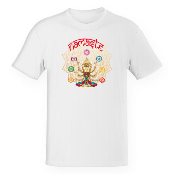 Imagem de Camiseta Unissex Divertida Namaste Deusa Kali Chakras