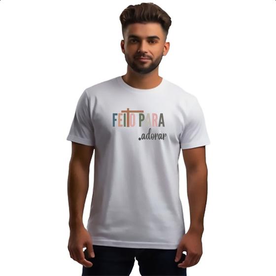 Camiseta Unissex Feito para adorar - Alearts Imagem de Camiseta Unissex Feito para adorar