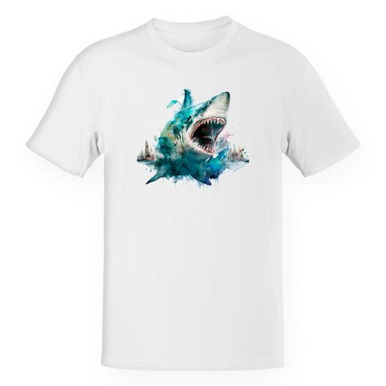 Imagem de Camiseta Unissex Megalodonte aquarela 3