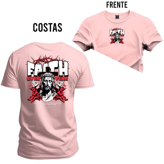 Imagem de Camiseta Unissex Moda Streetweat Confortável Algodão Fath Over