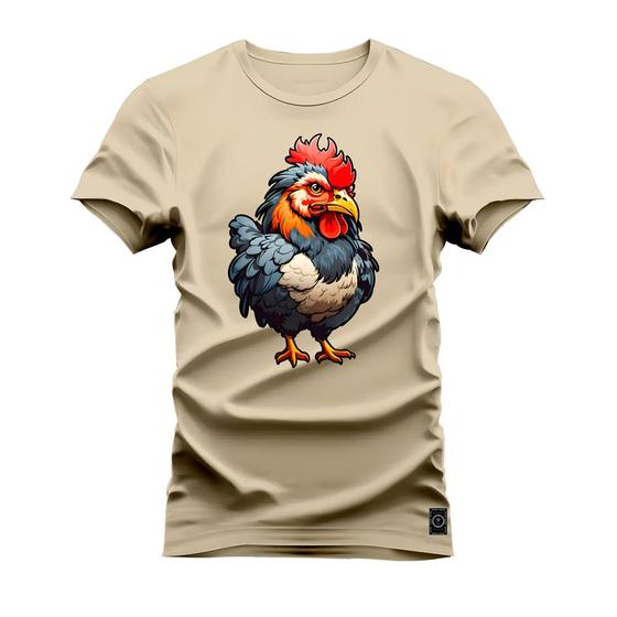 Imagem de Camiseta Unissex Moda Streetweat Confortável Algodão Galo Bravo