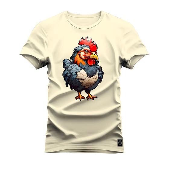 Imagem de Camiseta Unissex Moda Streetweat Confortável Algodão Galo Bravo