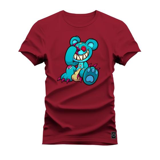 Imagem de Camiseta Unissex Moda Streetweat Confortável Algodão Urso Assustador