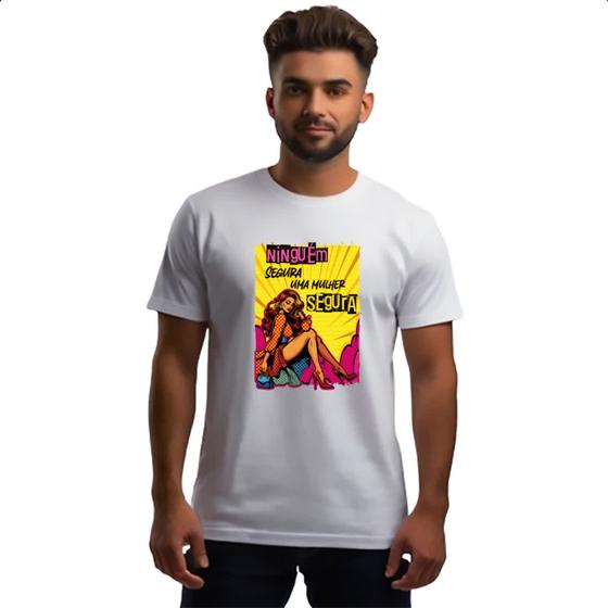 Camiseta Unissex Mulher segura - Alearts Imagem de Camiseta Unissex Mulher segura