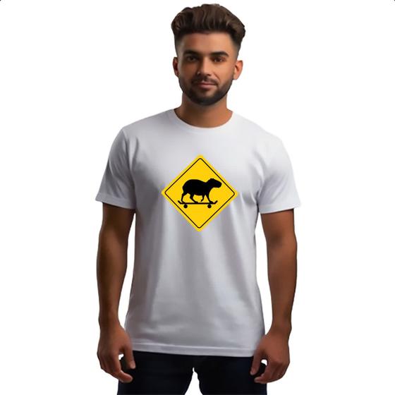 Imagem de Camiseta Unissex Placa capivara de skate