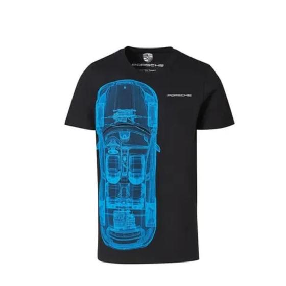 Imagem de Camiseta Unissex Porsche Taycan Preta e Azul