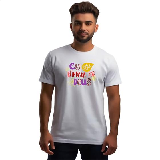 Imagem de Camiseta Unissex Religioso eu sou blindada por Deus