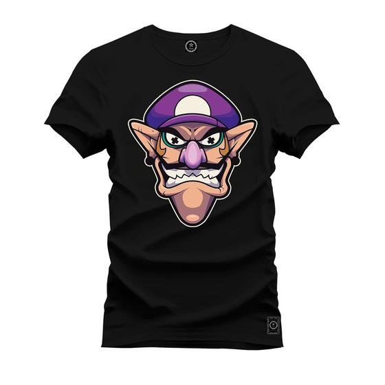 Imagem de Camiseta Unissex T-Shirt 100% Algodão Estampada Bigode Roxo