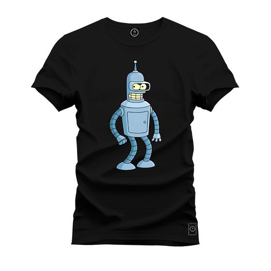 Imagem de Camiseta Unissex T-Shirt 100% Algodão Estampada Robozinho