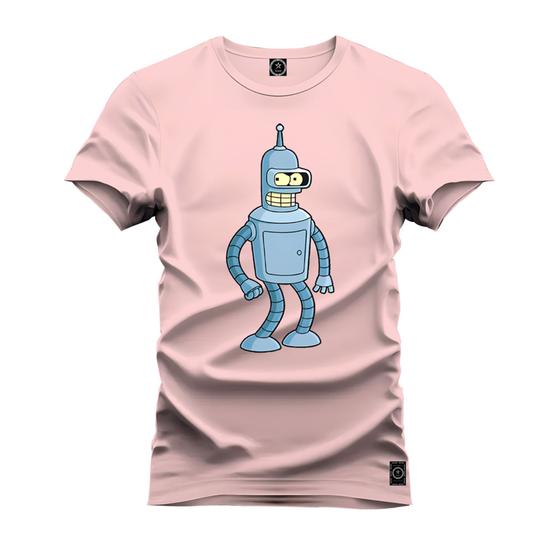 Imagem de Camiseta Unissex T-Shirt 100% Algodão Estampada Robozinho