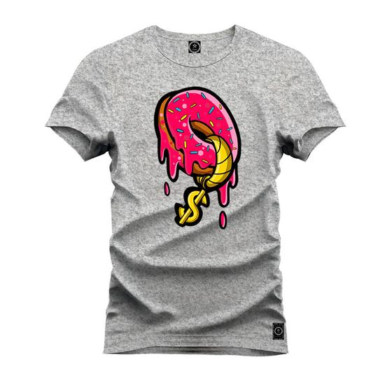 Imagem de Camiseta Unissex T-Shirt 100% Algodão Estampada Rosquinha Money