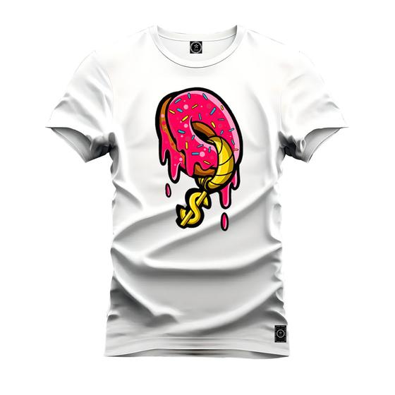 Imagem de Camiseta Unissex T-Shirt 100% Algodão Estampada Rosquinha Money