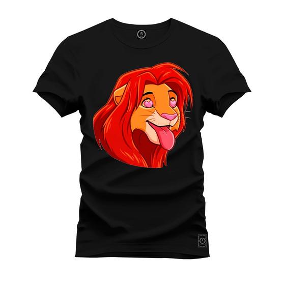 Imagem de Camiseta Unissex T-Shirt 100% Algodão Estampada Simba