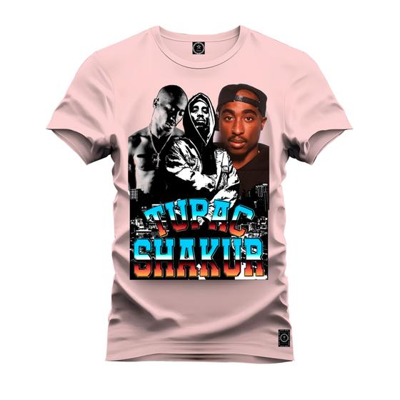 Imagem de Camiseta Unissex T-Shirt 100% Algodão Estampada Tupac City