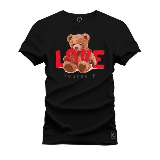 Imagem de Camiseta Urso Love Grau Plus Size Extra Grande Confortável Estampada Varias Cores