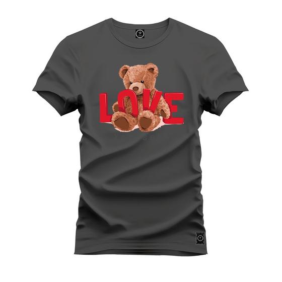 Imagem de Camiseta Urso Love Grau Varias Cores Estampada Confortável