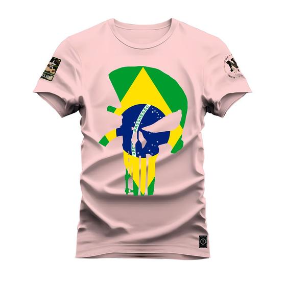 Imagem de Camiseta Varias Cores Estampada Confortável Caveira Nacional