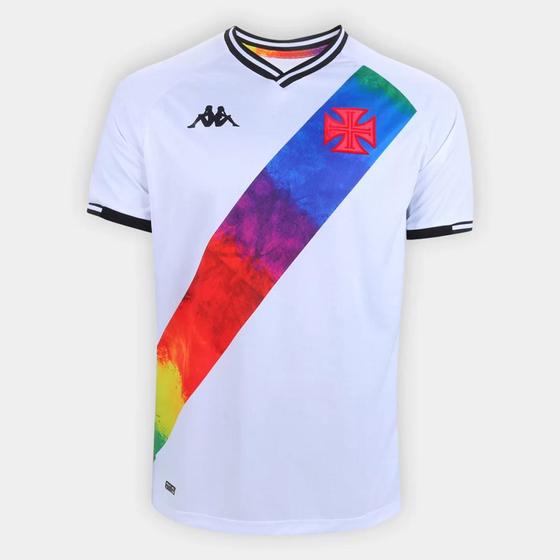 Imagem de Camiseta Vasco LGBT Torcedor Kappa Masculina - Branco