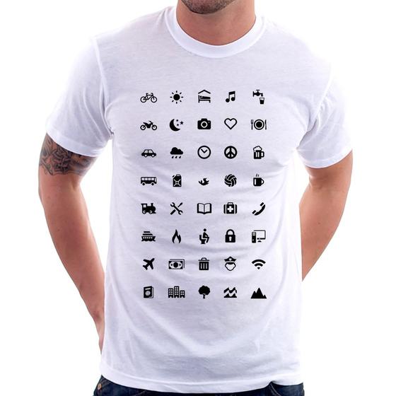 Imagem de Camiseta Viajante 40 Icones Turista - Foca na Moda