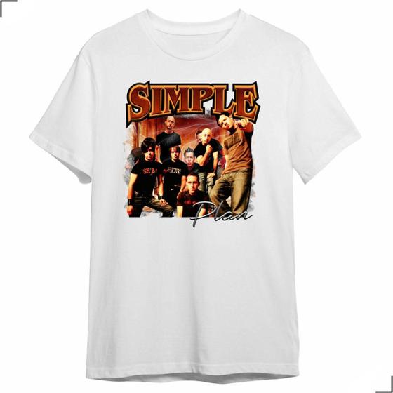 Imagem de Camiseta Vintage Simple Plan Banda Rock Anos 90 Tornê Brasil