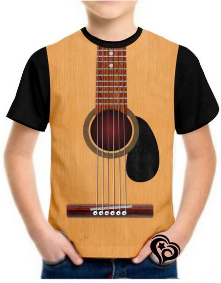 Imagem de Camiseta Violão Masculina Musica Guitarra Infantil Blusa
