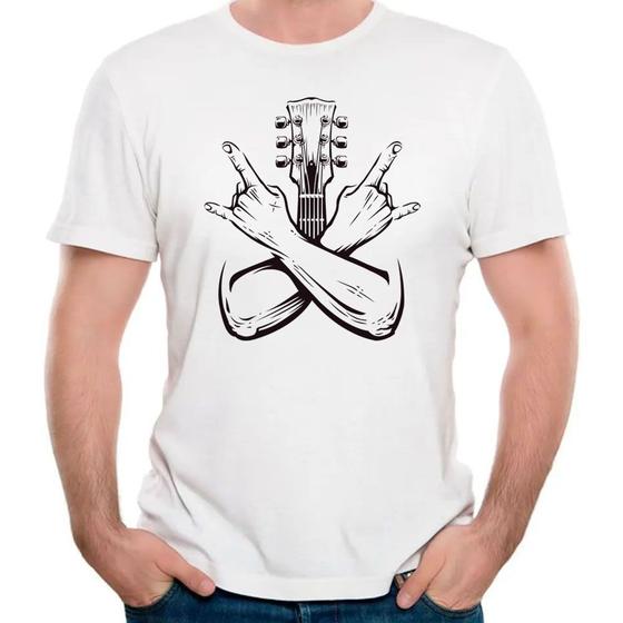 Imagem de Camiseta violão rock n roll camisa rock música guitarra