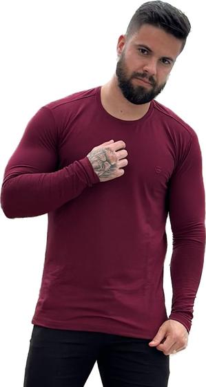 Imagem de Camiseta Volar Moletinho Manga Longa Básica Premium Lisa Gola Redonda Slim Moletom Roupas Masculina