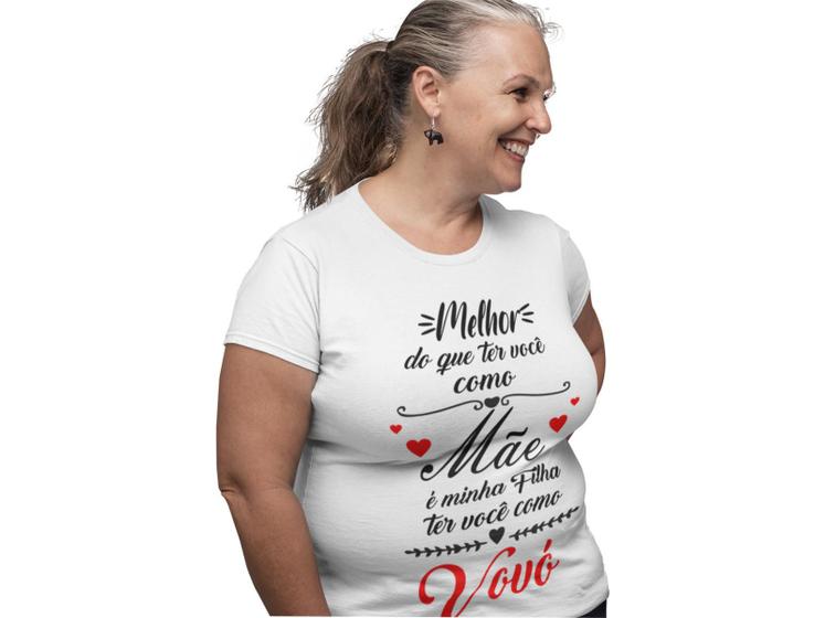 Camiseta Vovó Dia Das Mães Frase Avó Nomes Presente Minha Filha Branca Menor preço em Camiseta Vovó Dia Das Mães Frase Avó Nomes Presente Minha Filha Branca