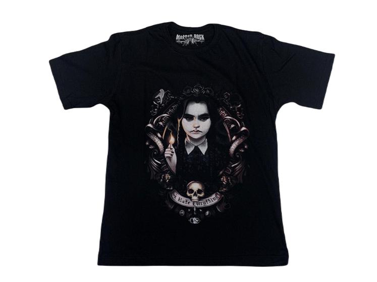 Imagem de Camiseta Wandinha Addams Wednesday Família Addams Blusa Adulto Unissex MR1329 BM