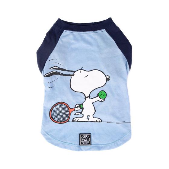 Imagem de Camiseta Zooz Pets Snoopy Beach Tennis Azul para Cães - Tamanho GG