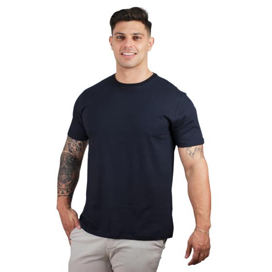 Imagem de Camisetas Básica Lisa Masculina Manga Curta Algodão Slim Fit Diversas Cores