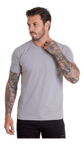 Imagem de Camisetas Básicas Lisas Masculinas 100% Algodão Premium