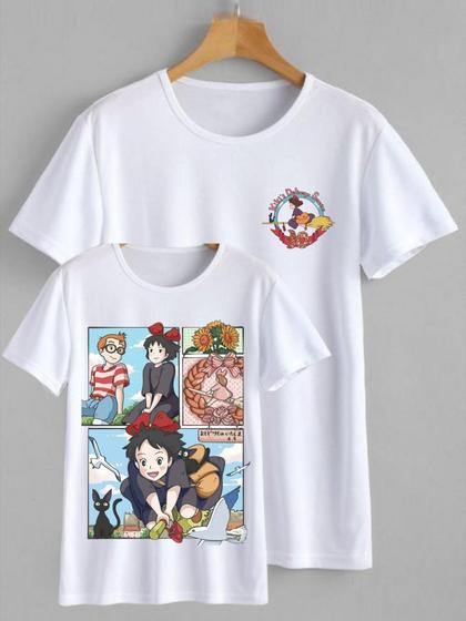 Imagem de Camisetas Brancas Chihiro Anime Filme Camisa Geek Oriental Conceito Blusas Frente e Costas Arte 