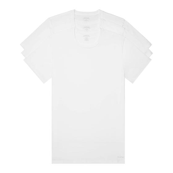 Imagem de Camisetas Calvin Klein Cotton Classics para homens, pacote 3, brancas L