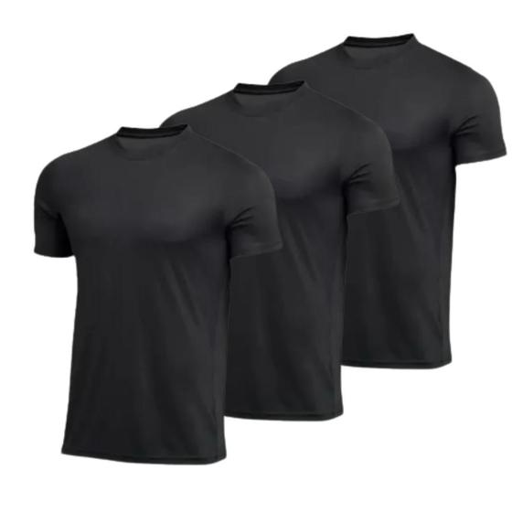 Imagem de camisetas dry fit masculina treino musculação academia tecido anti suor kit 3