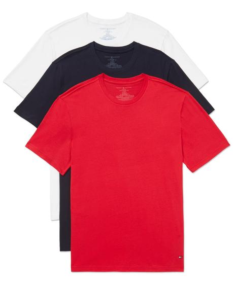 Imagem de Camisetas Íntimas Masculinas Tommy Hilfiger - Pacote com 3 Unidades de Algodão