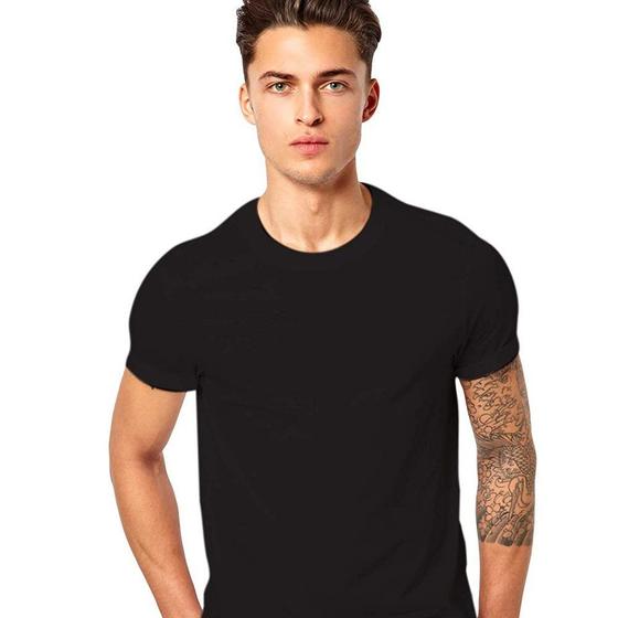 Imagem de Camisetas Masculinas Slim Básicas Algodão Premium Malha 30.1