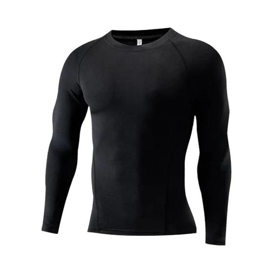 Camisetas Térmicas Masculinas de Lã Fina Compressão Elástica